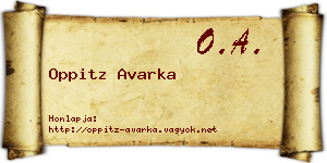 Oppitz Avarka névjegykártya